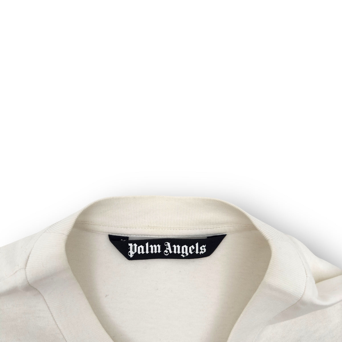PALM ANGELS OVERSIZED HUE GOTHIC LOGO T-SHIRT WHITE / BLUE L
