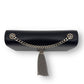 SAINT LAURENT KATE TASSEL GRAINED LEATHER SHOULDER BAG BLACK WITH SILVER STRAP S