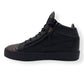 GIUSEPPE ZANOTTI ZIP-UP HIGH TOP SNEAKER BLACK / BRONZE 43 / UK9
