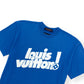 LOUIS VUITTON CREWNECK KNIT T-SHIRT BLUE / WHITE M