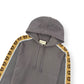 GUCCI TAPE DETAIL COTTON HOODIE GREY / BEIGE M