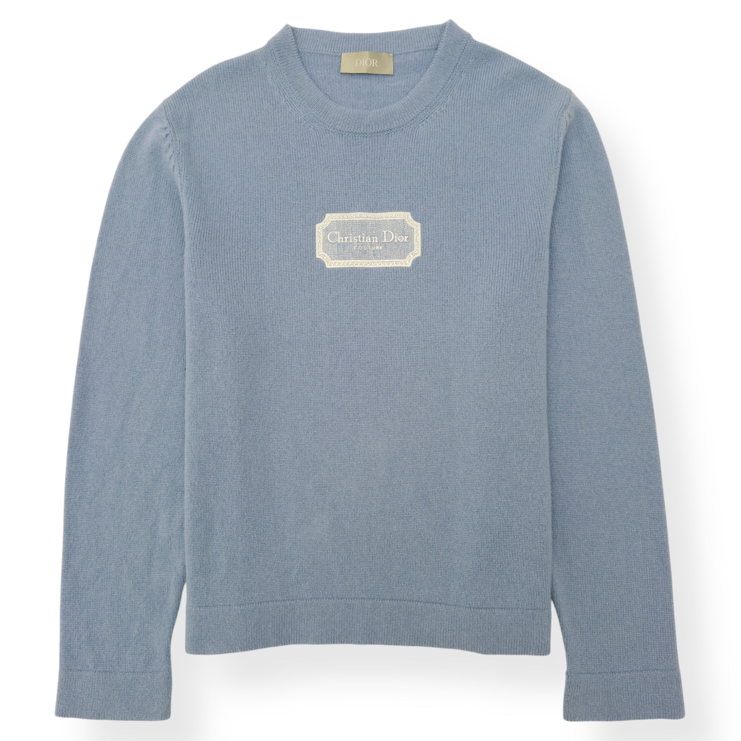 CHRISTIAN DIOR COUTURE CASHMERE SWEATER BLUE 3XL