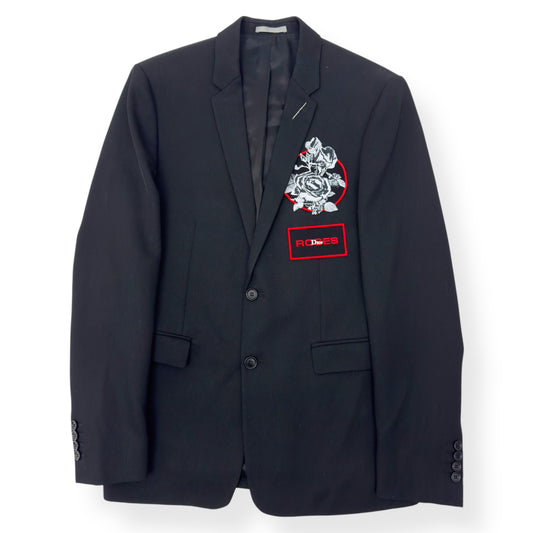 DIOR HOMME SS18 LOGO EMBROIDERED BLAZER BLACK 48 / M