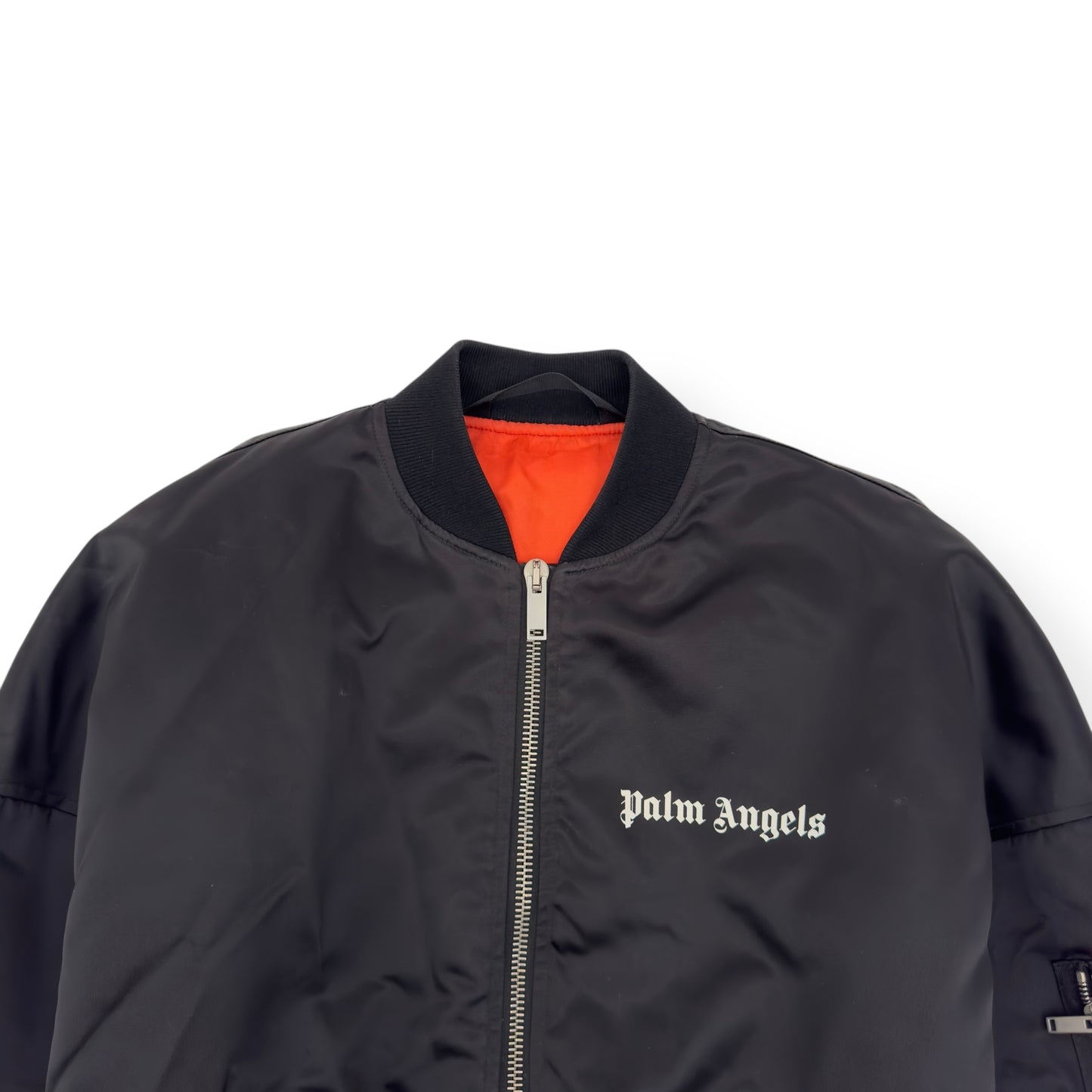 PALM ANGELS OVERSIZED ZIP UP BOMBER JACKET BLACK XS