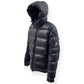 MONCLER MAYA HOODED SHORT DOWN PUFFER JACKET NAVY 5 / XL
