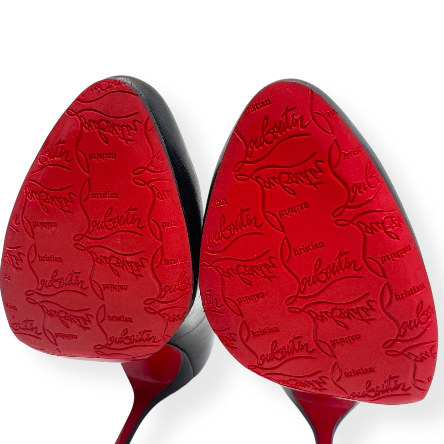 CHRISTIAN LOUBOUTIN LEATHER FIFI SIMPLE HEELS BLACK / RED 36 / UK3