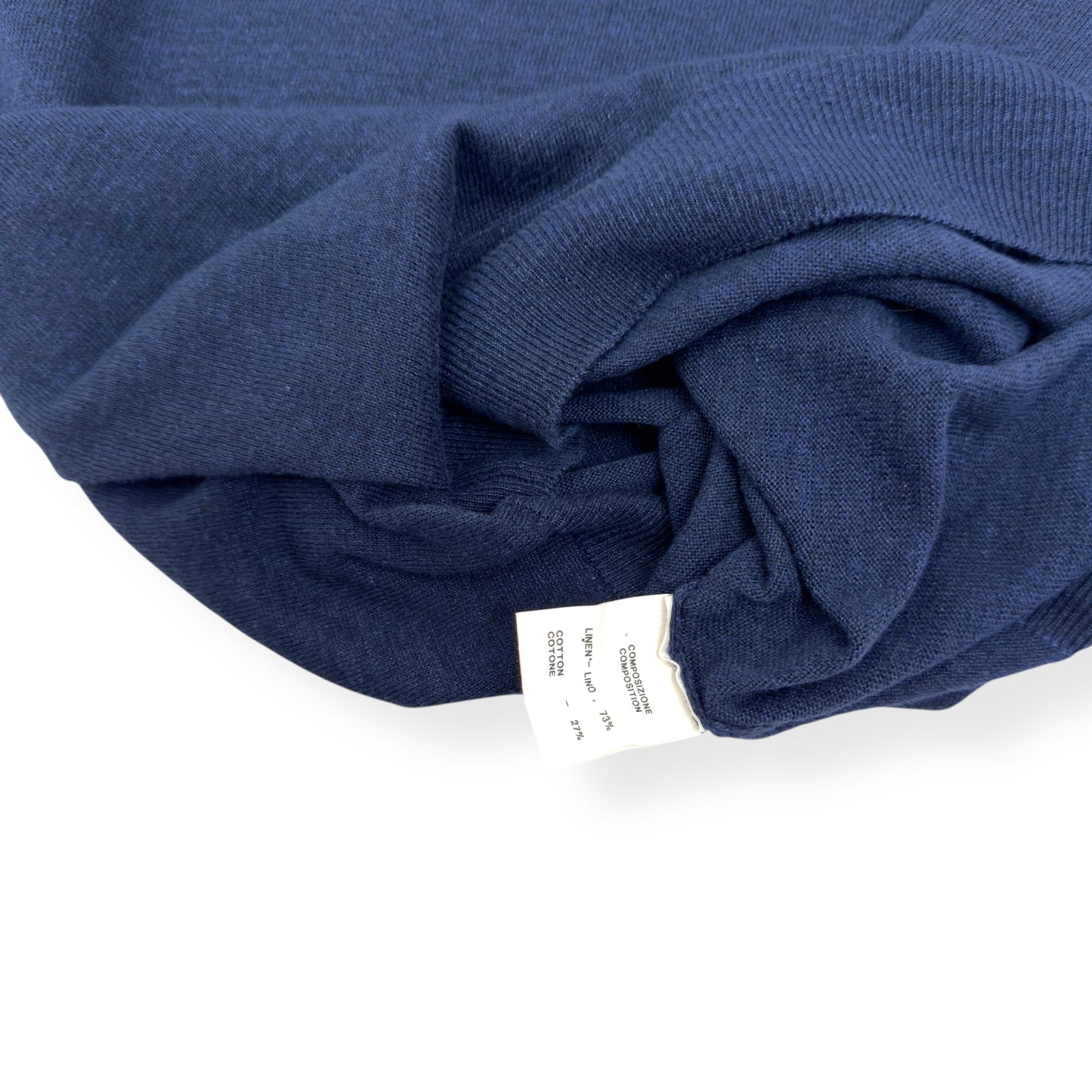 THOM SWEENEY LINEN POLO SHIRT NAVY 50 / M