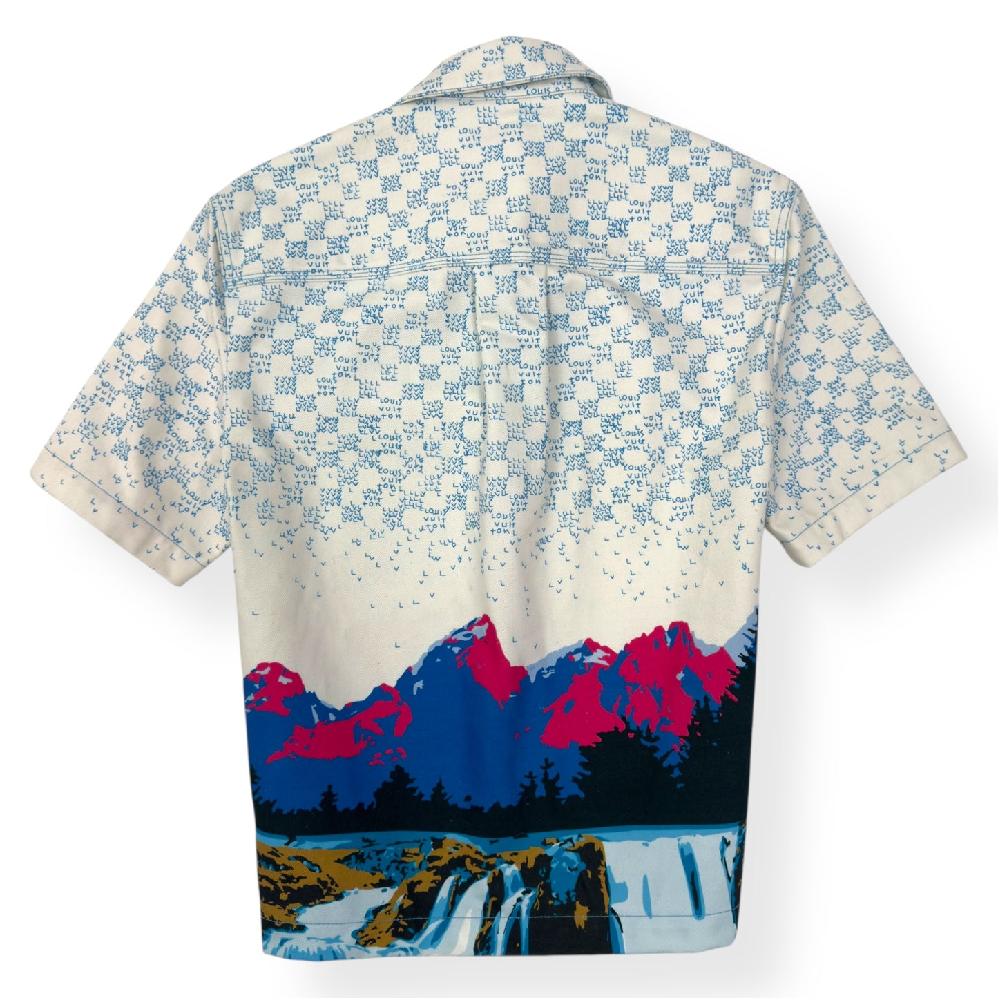 LOUIS VUITTON LANDSCAPE SHORT-SLEEVED DENIM SHIRT MULTICOLOURED M
