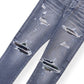 AMIRI MX1 SKINNY CAMO PATCH DENIM JEANS GREY W34”