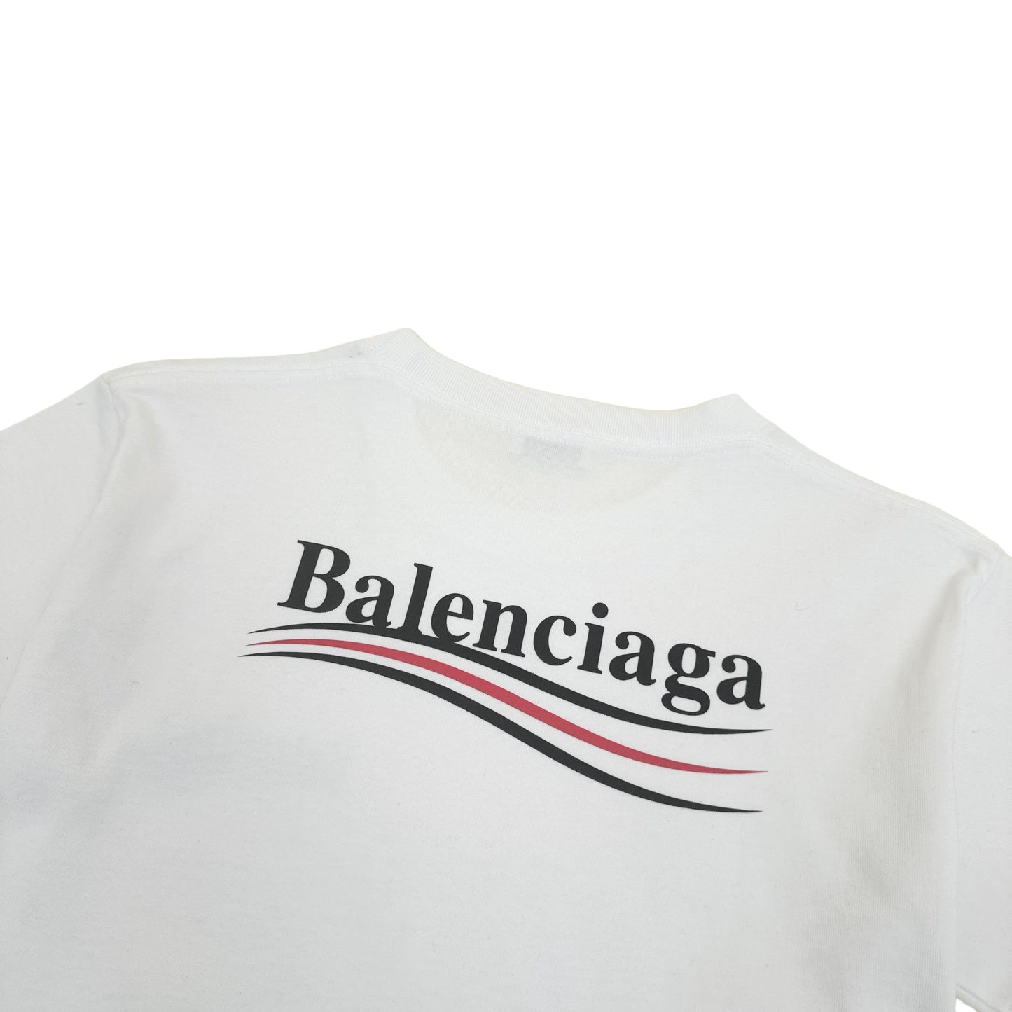 BALENCIAGA POLITICAL LOGO T-SHIRT WHITE L