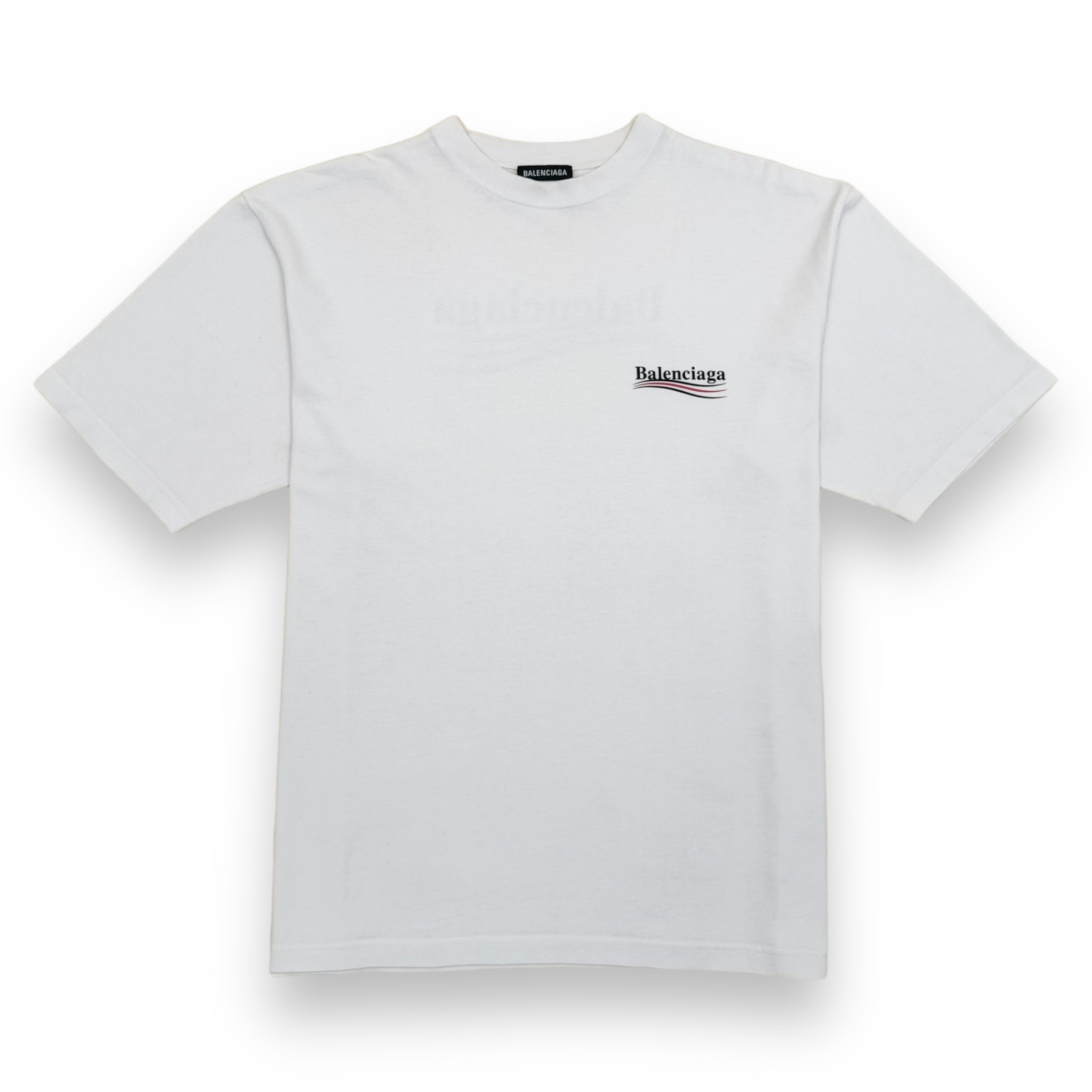BALENCIAGA POLITICAL LOGO T-SHIRT WHITE M