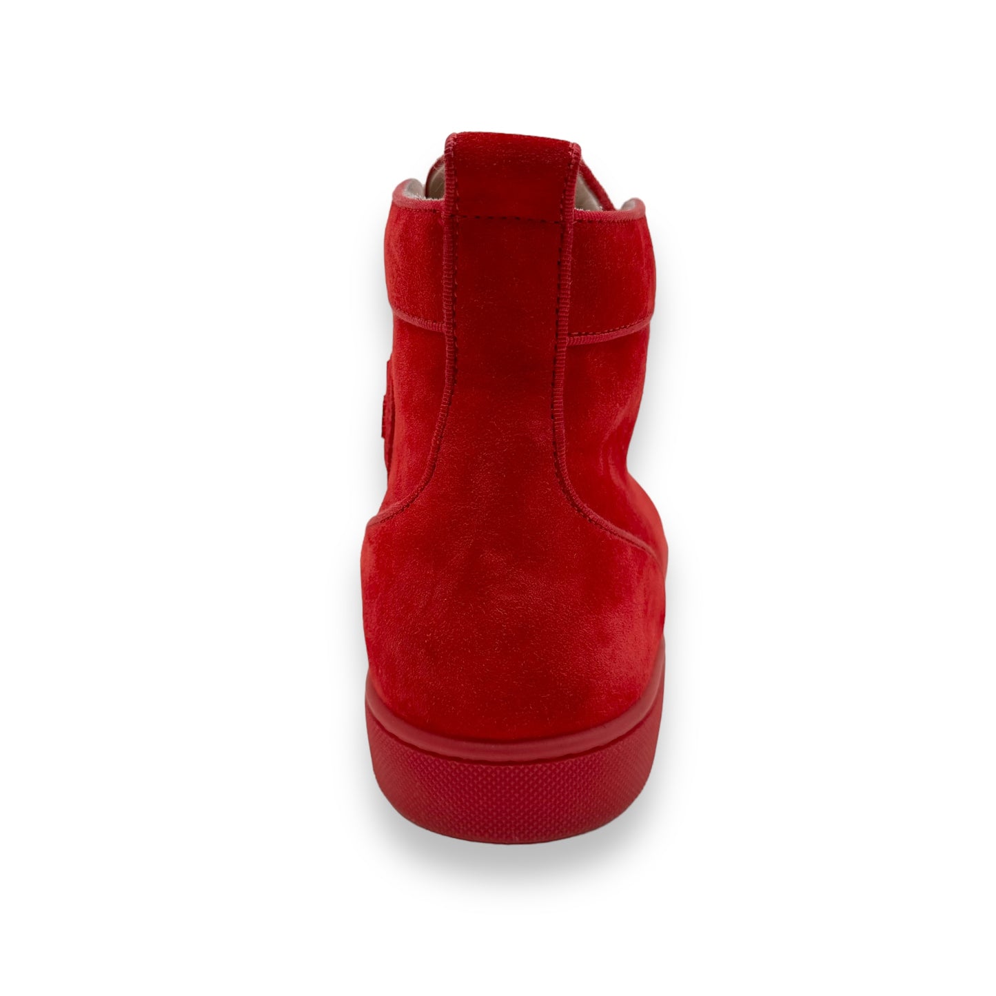 CHRISTIAN LOUBOUTIN VEAU VELOUR STRASS HIGH TOP SNEAKER RED UK9