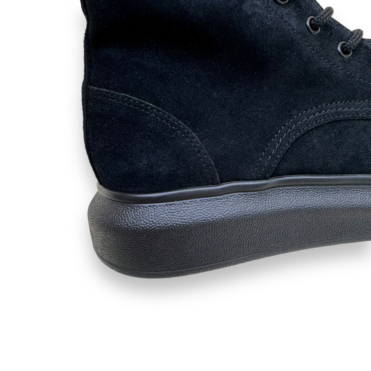 ALEXANDER MCQUEEN HYBRID LACE-UP SUEDE BOOTS BLACK UK5