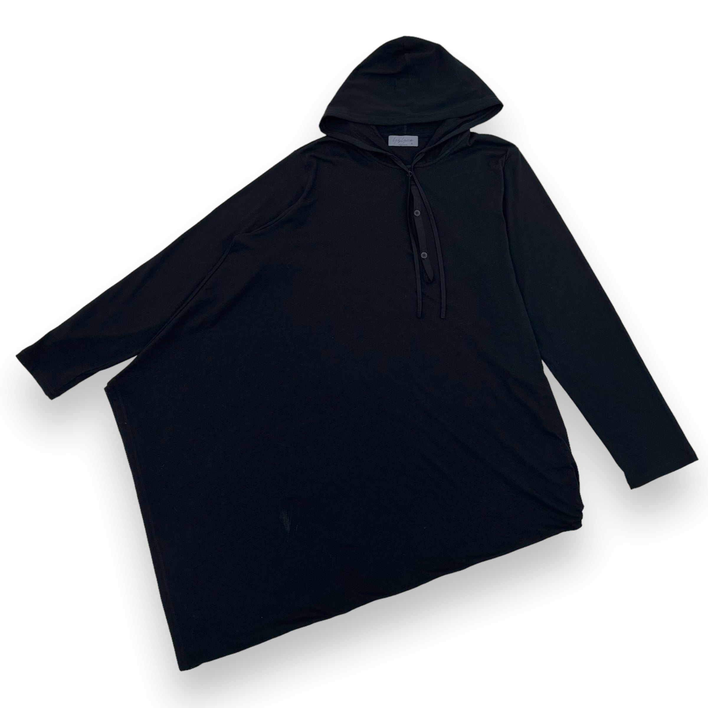 YOHJI YAMAMOTO OVERSIZED POUR HOMME HOODED T-SHIRT BLACK M