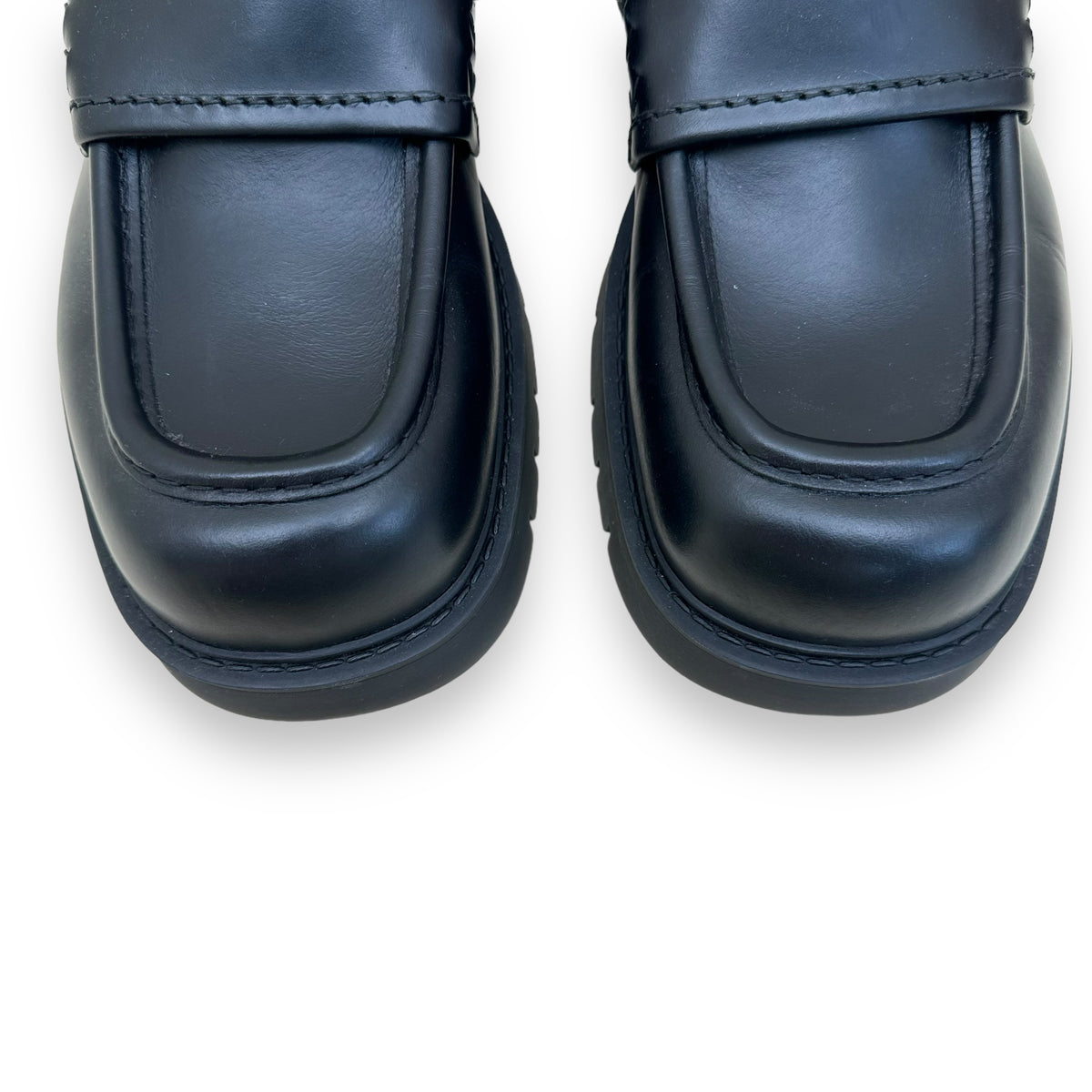 BOTTEGA VENETA HADDOCK LEATHER LOAFER BLACK UK10