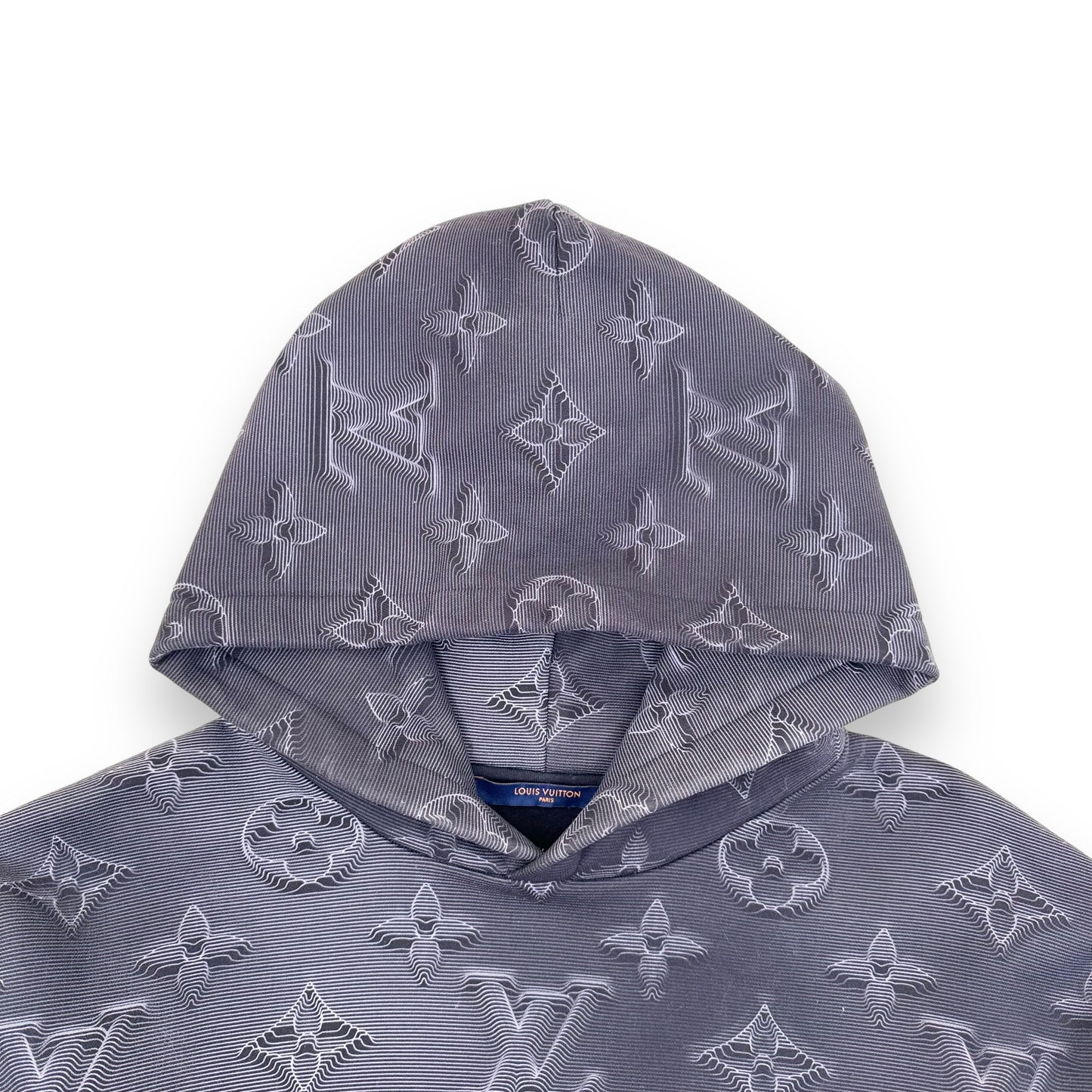 LOUIS VUITTON PRINTED ALL OVER HOODIE GREY L