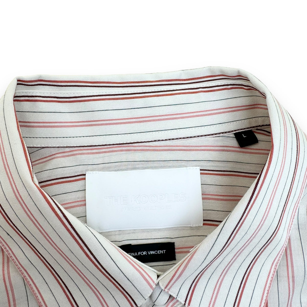 THE KOOPLES STRIPED SHIRT BEIGE / PINK L