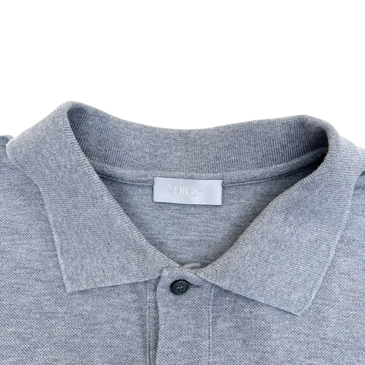 DIOR CD ICON LOGO COTTON POLO SHIRT GREY XL