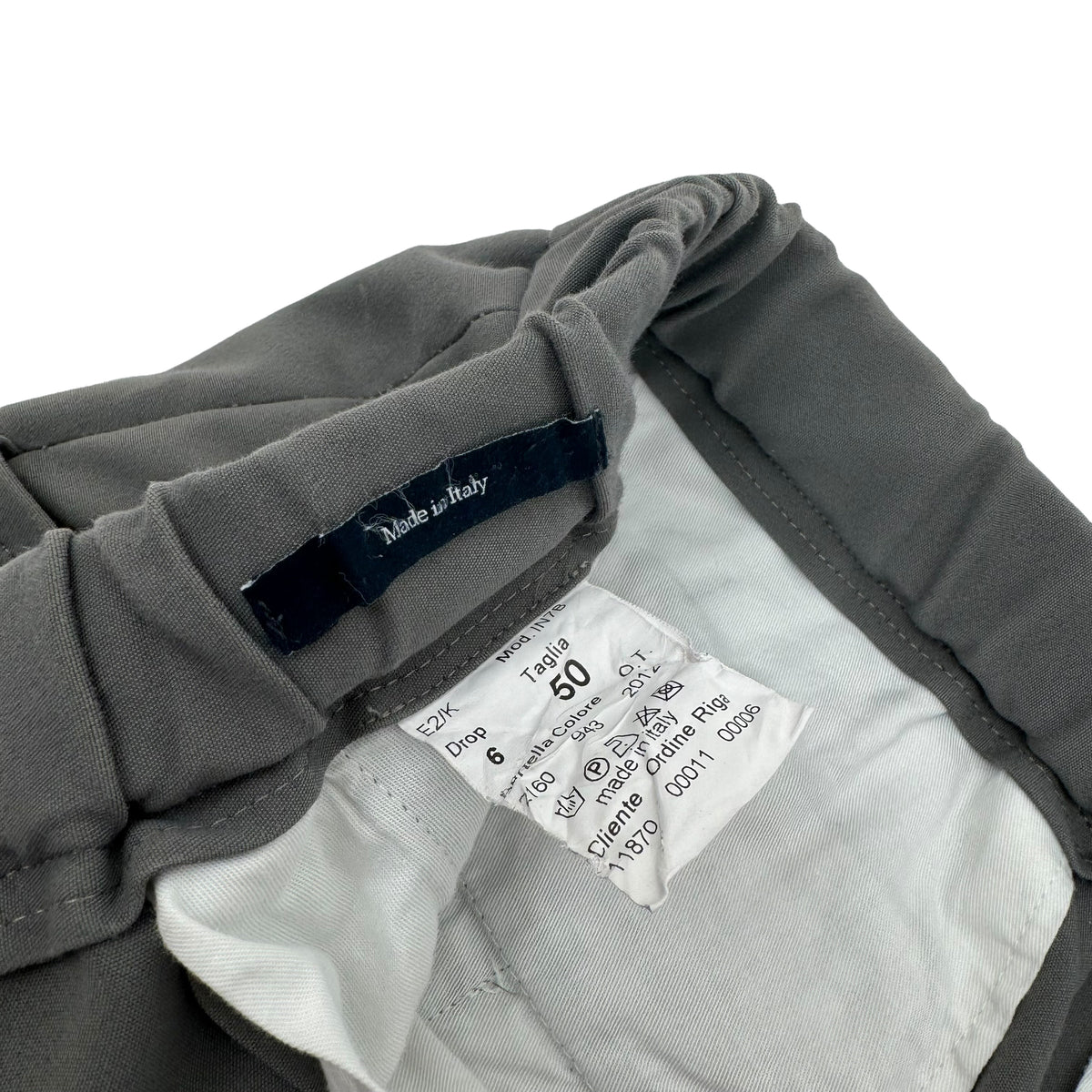 THOM SWEENEY COTTON-BLEND DRAWSTRING TROUSERS GREY L
