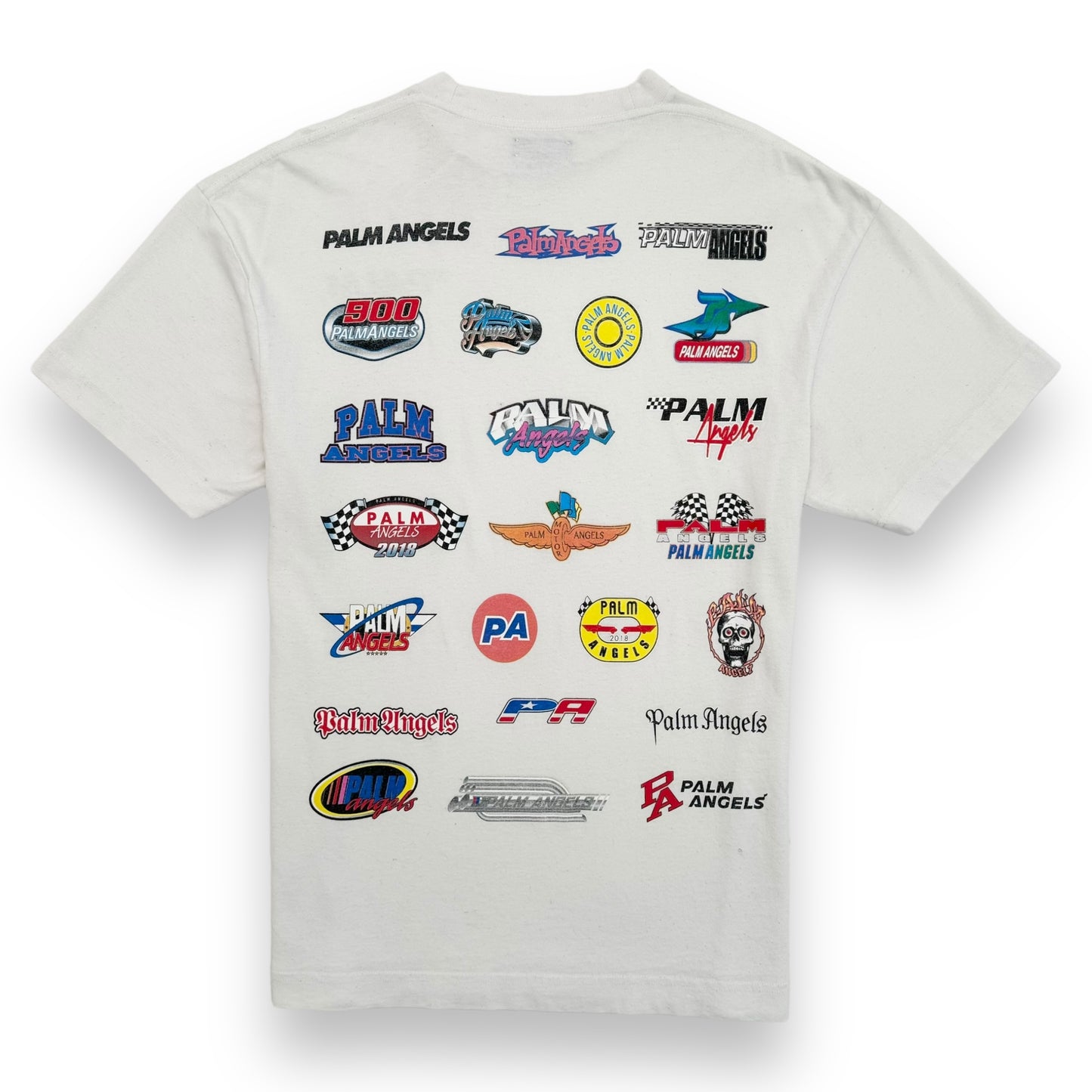 PALM ANGELS RACING LOGO T-SHIRT WHITE M