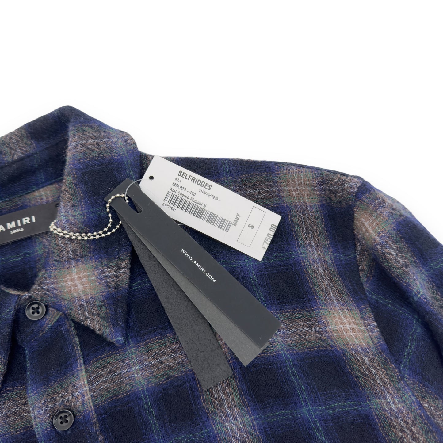 AMIRI CHERUB FLANNEL SHIRT BLUE S