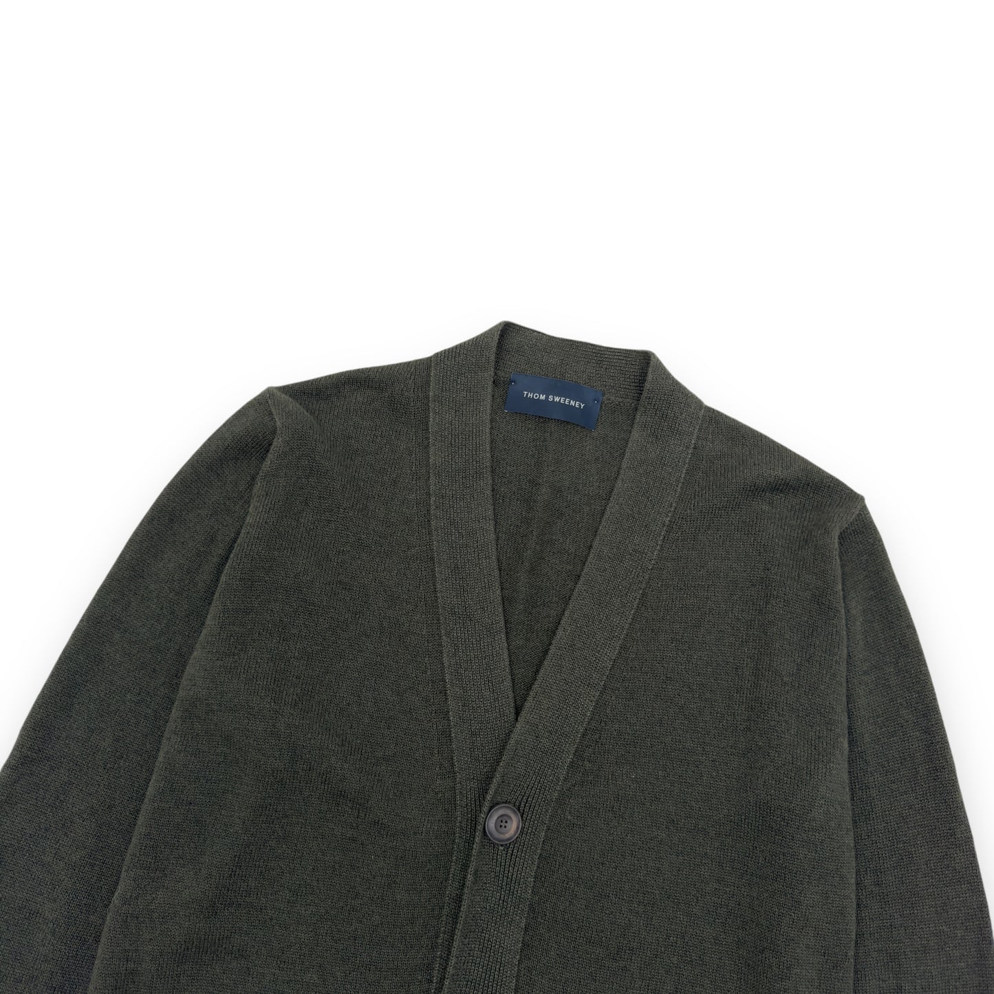 THOM SWEENEY COTTON / LINEN BLEND CARDIGAN GREEN M