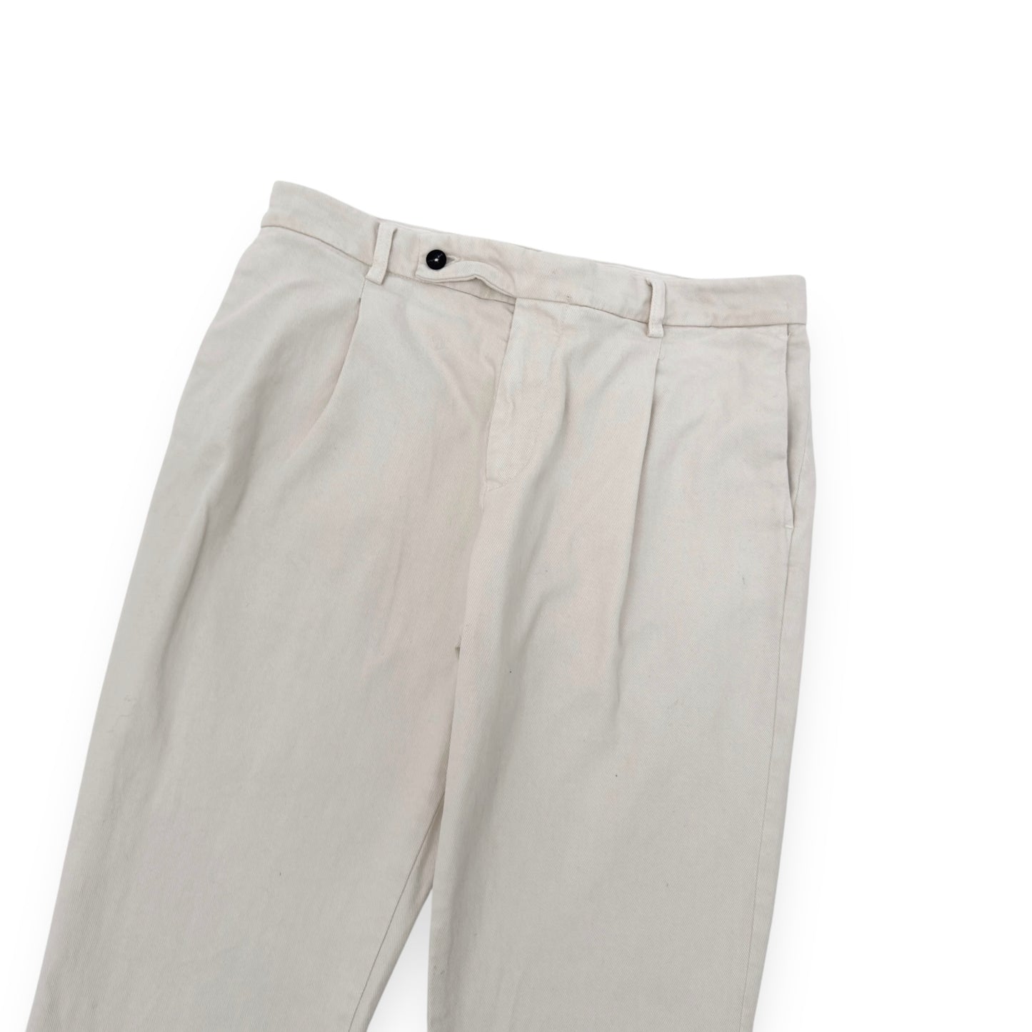 THOM SWEENEY TAILORED TROUSERS WHITE W32"