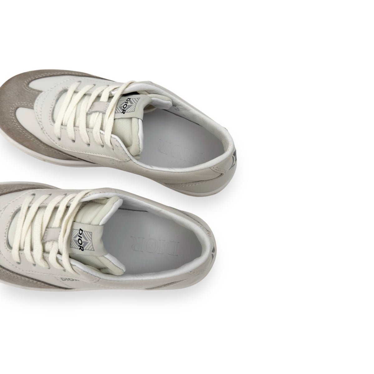 DIOR B101 LEATHER SNEAKER CREAM GREIGE UK11K