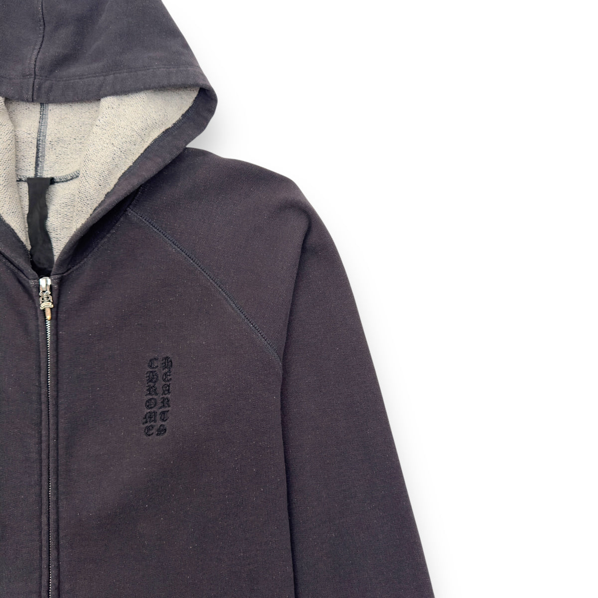 CHROME HEARTS VERTICAL LOGO HOODIE DARK GREY XL