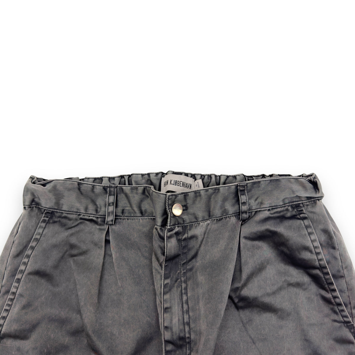 HAN KJØBENHAVN STRAIGHT-LEG NYLON TROUSERS SILVER XL