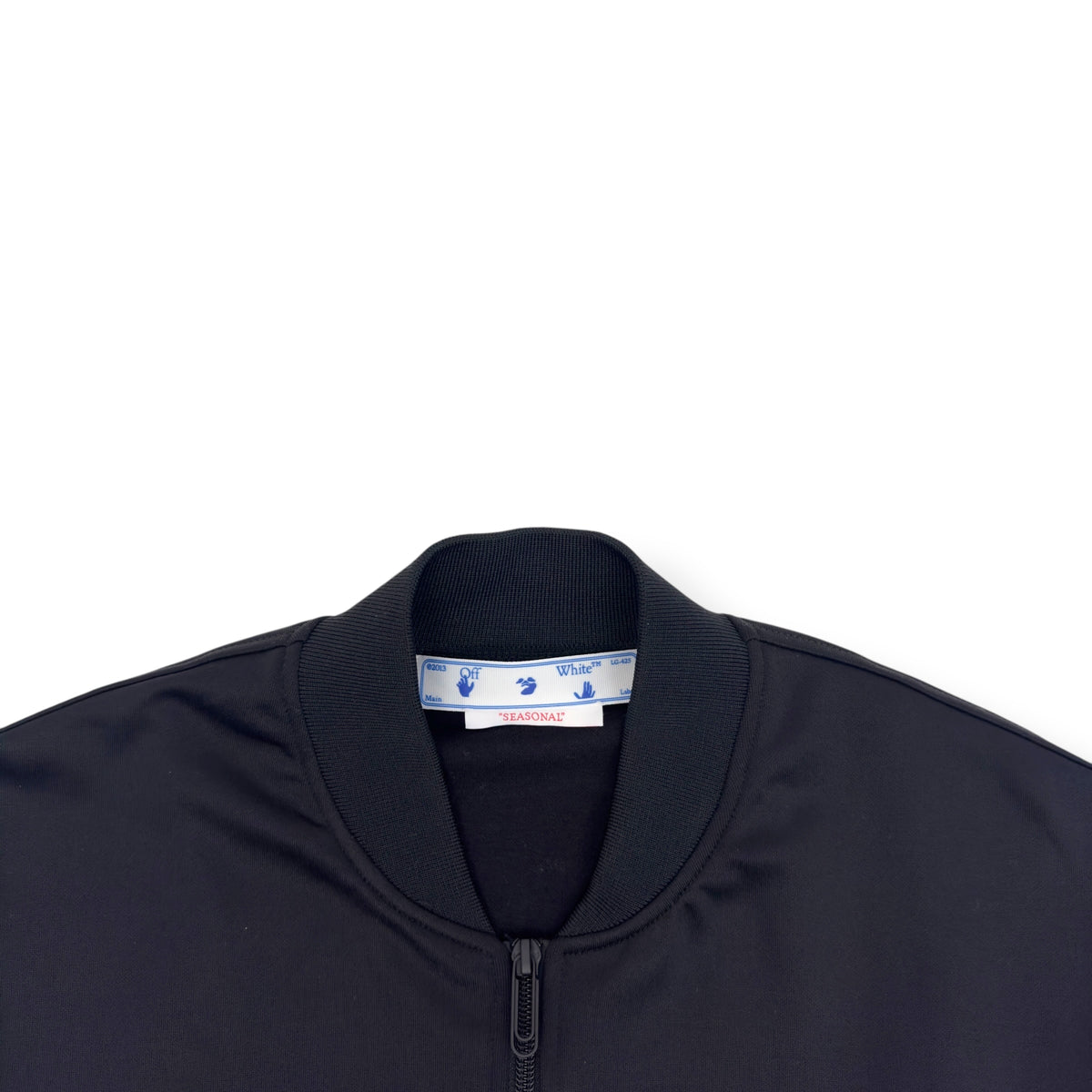 OFF-WHITE ZIP-UP FORALL TRACK TOP BLACK M