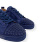 CHRISTIAN LOUBOUTIN LOUIS JUNIOR SPIKE SUEDE SNEAKER NAVY BLUE 43 / UK9