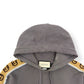 GUCCI TAPE DETAIL COTTON HOODIE GREY / BEIGE M