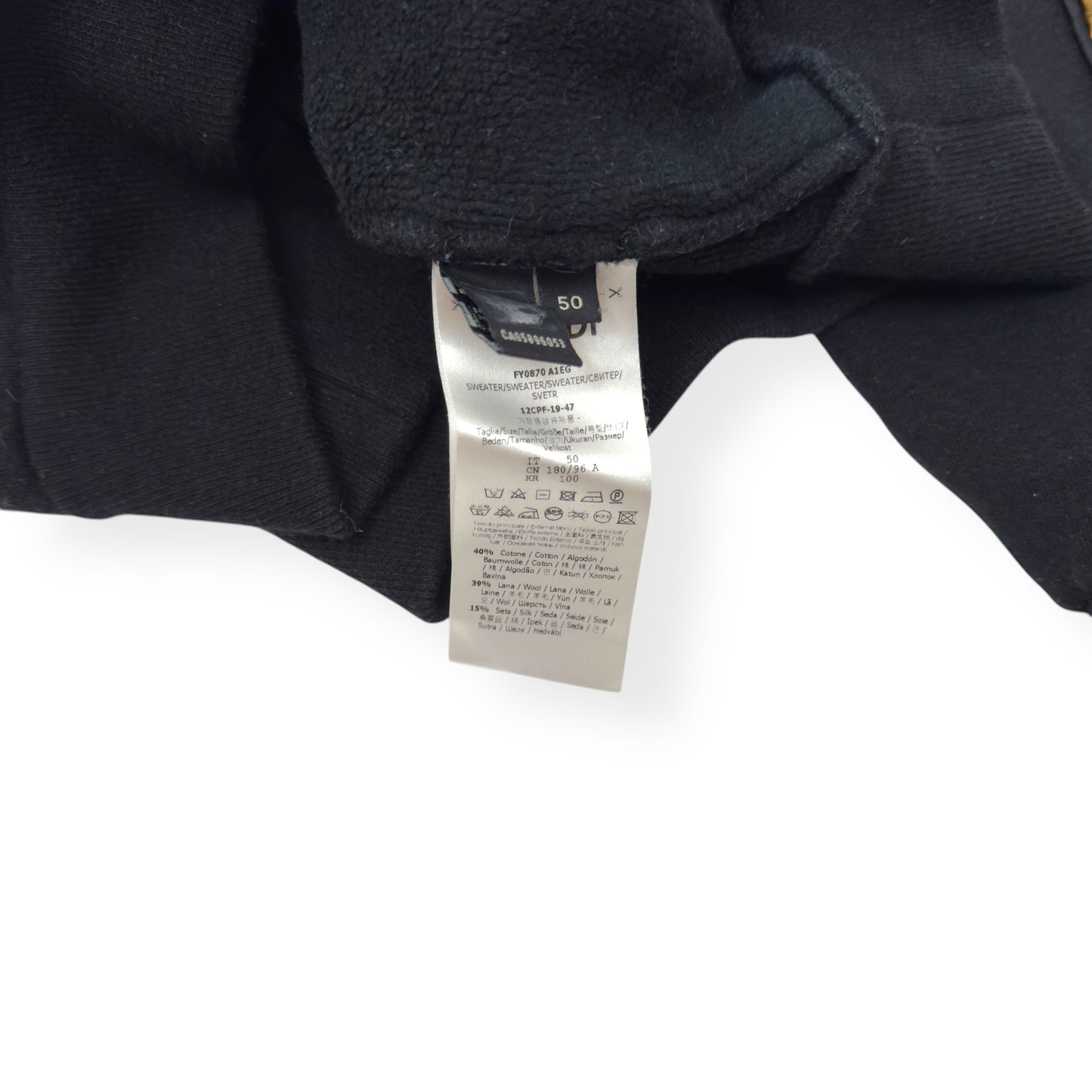 FENDI FF TAPE HOODIE BLACK L