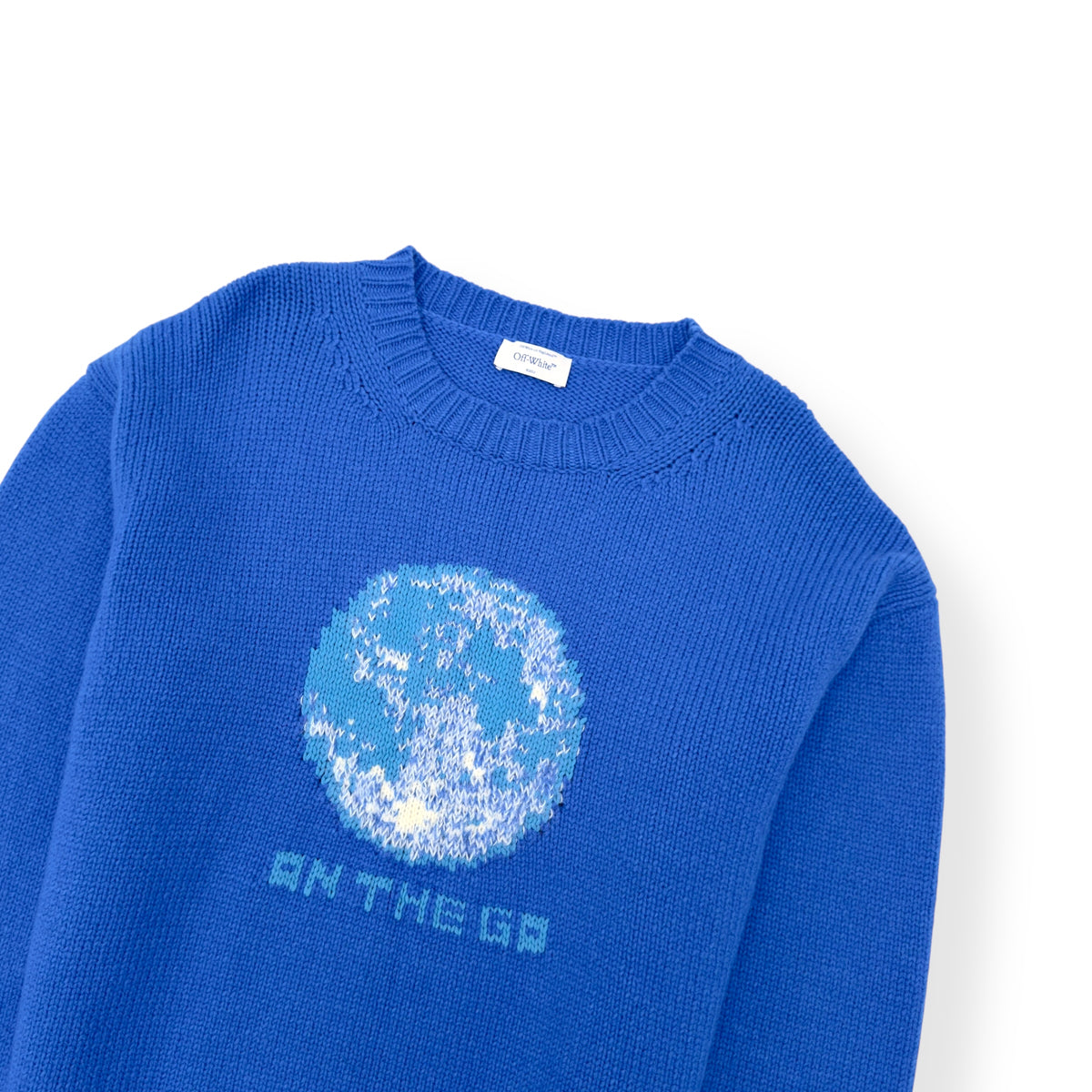 OFF-WHITE WOOL-BLEND SWEATER BLUE L