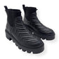 GUCCI WOMENS FRANCES CHEVRON-QUILTED LEATHER ANKLE BOOTS BLACK 38 / UK5