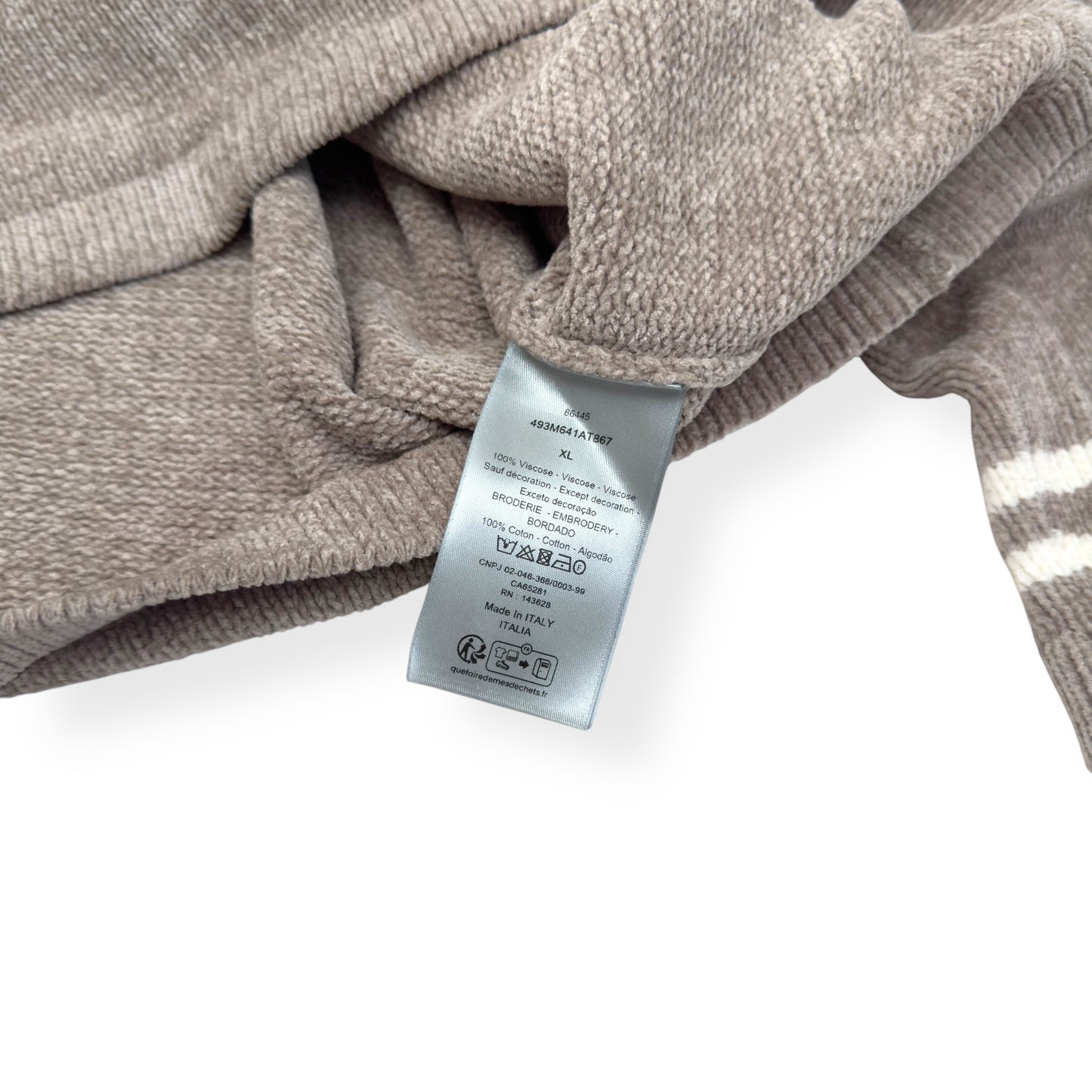DIOR X STONE ISLAND TECHNICAL SWEATER BEIGE / WHITE XL