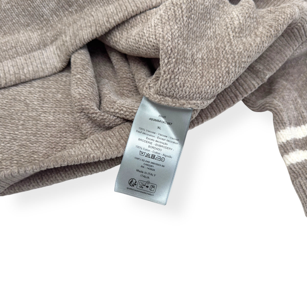 DIOR X STONE ISLAND TECHNICAL SWEATER BEIGE / WHITE XL
