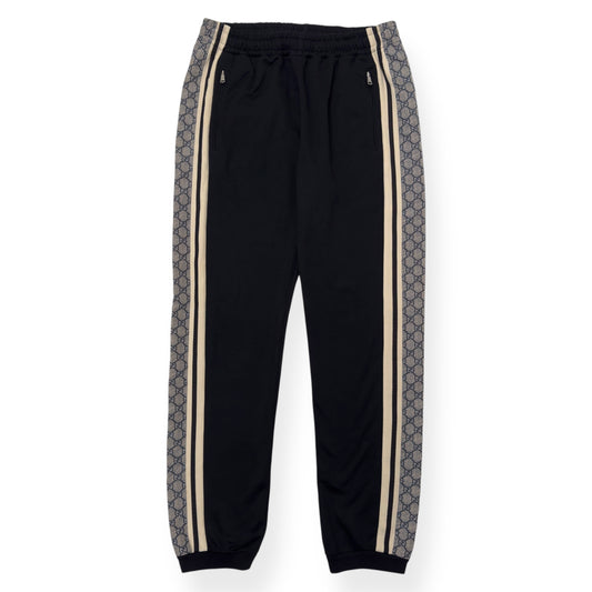 GUCCI TECHNICAL JERSEY TRACK PANTS BLACK / GREY M