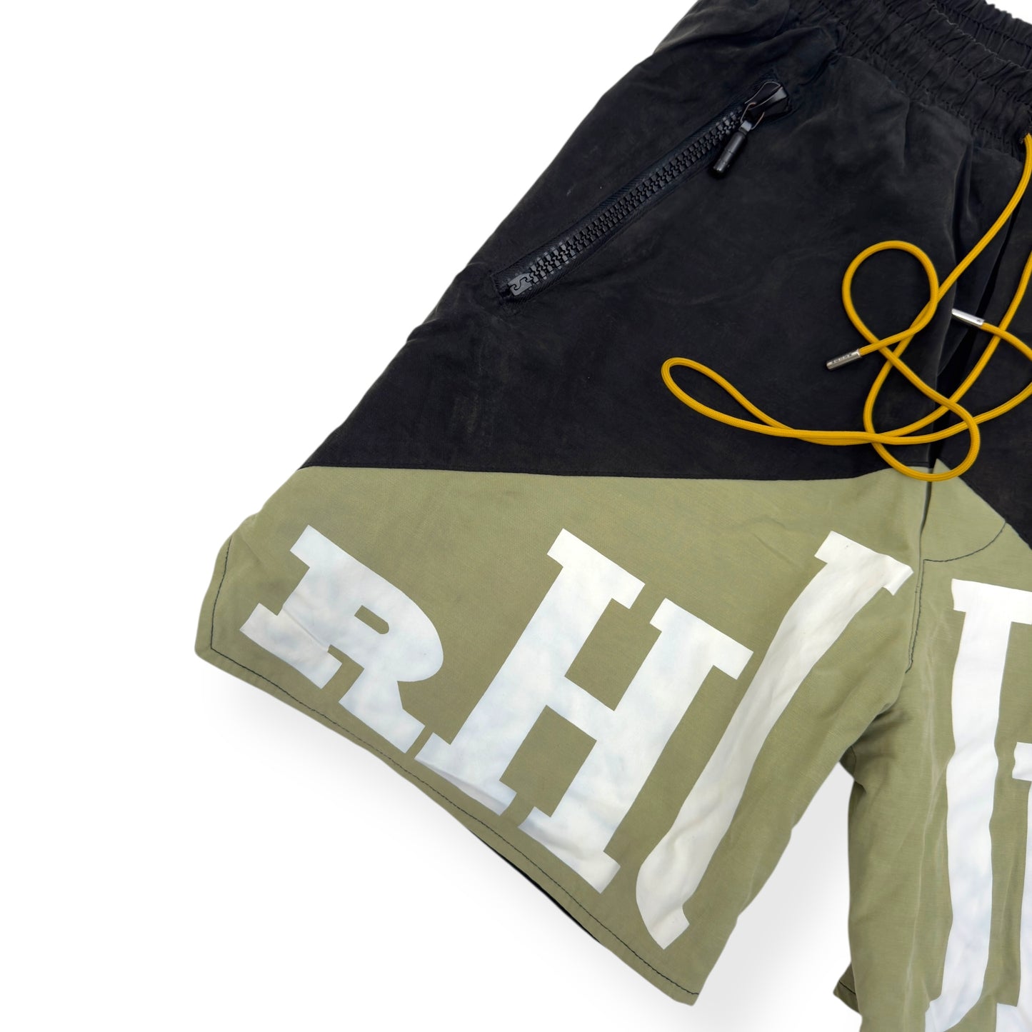 RHUDE YACHTING SWIM SHORTS BLACK / OLIVE M