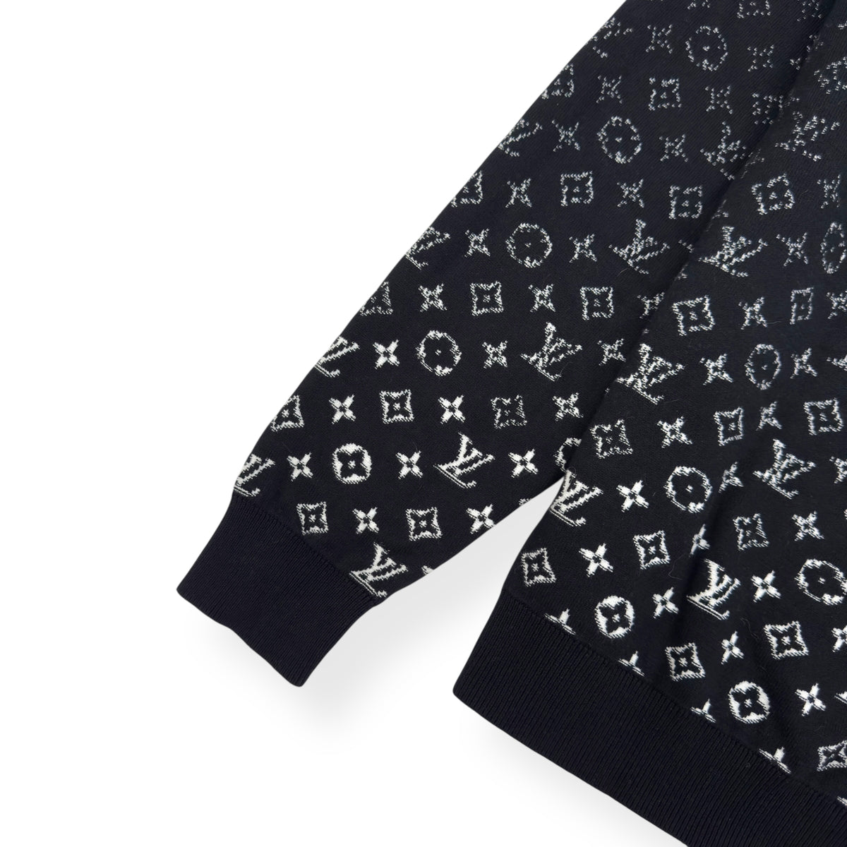 LOUIS VUITTON LVSE MONOGRAM DEGARDÉ CREWNECK SWEATSHIRT BLACK / WHITE XL