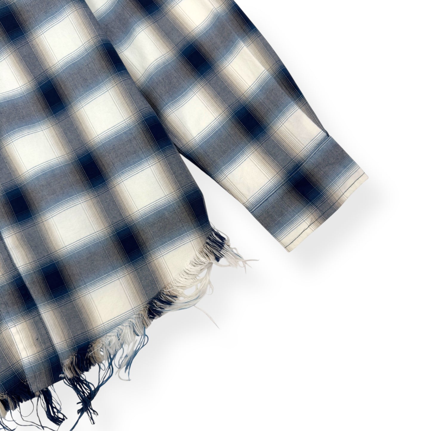 AMIRI DISTRESSED FLANNEL SHIRT BLUE / WHITE M