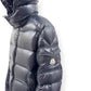 MONCLER MAYA HOODED SHORT DOWN PUFFER JACKET NAVY 5 / XL