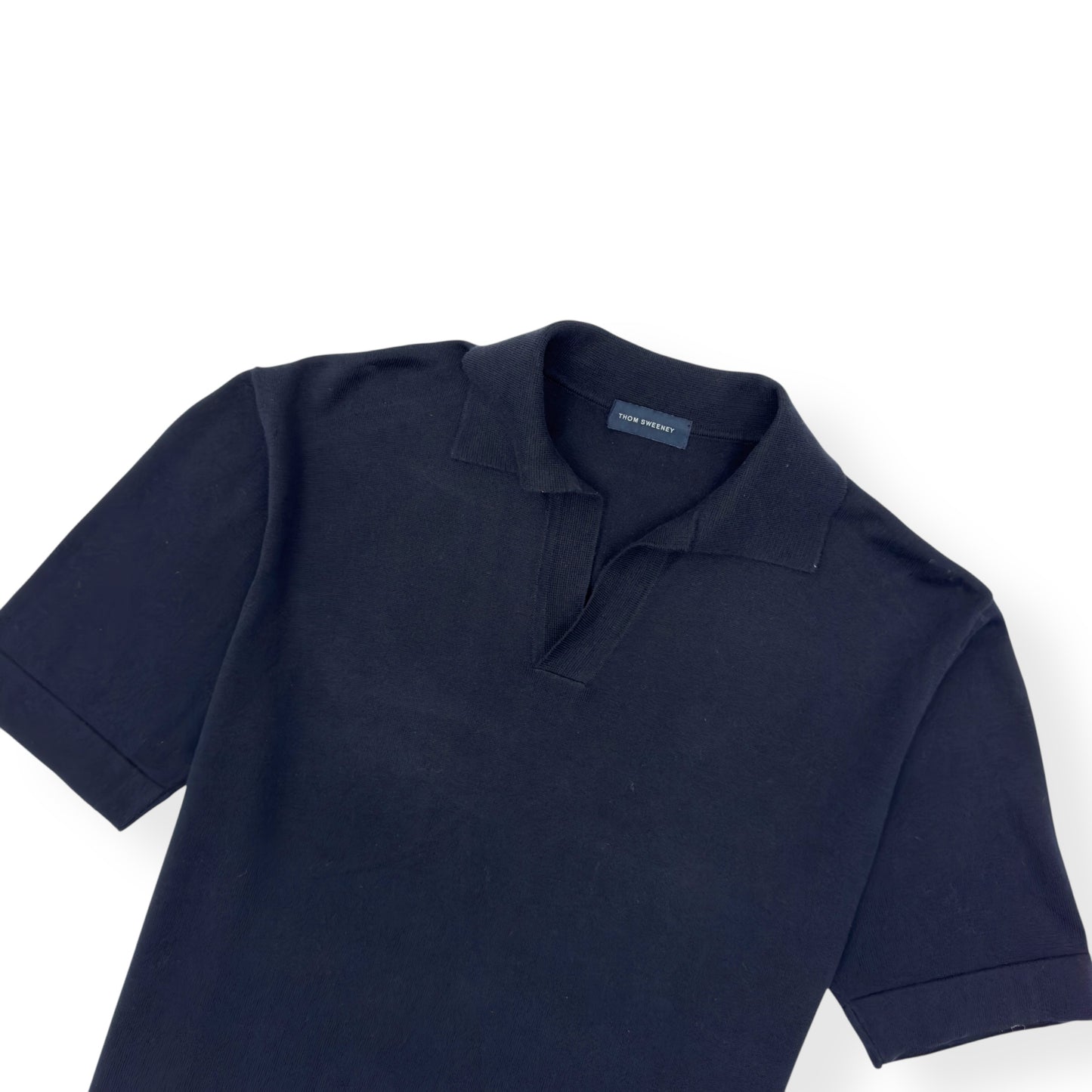 THOM SWEENEY SKIPPER COTTON POLO SHIRT NAVY M