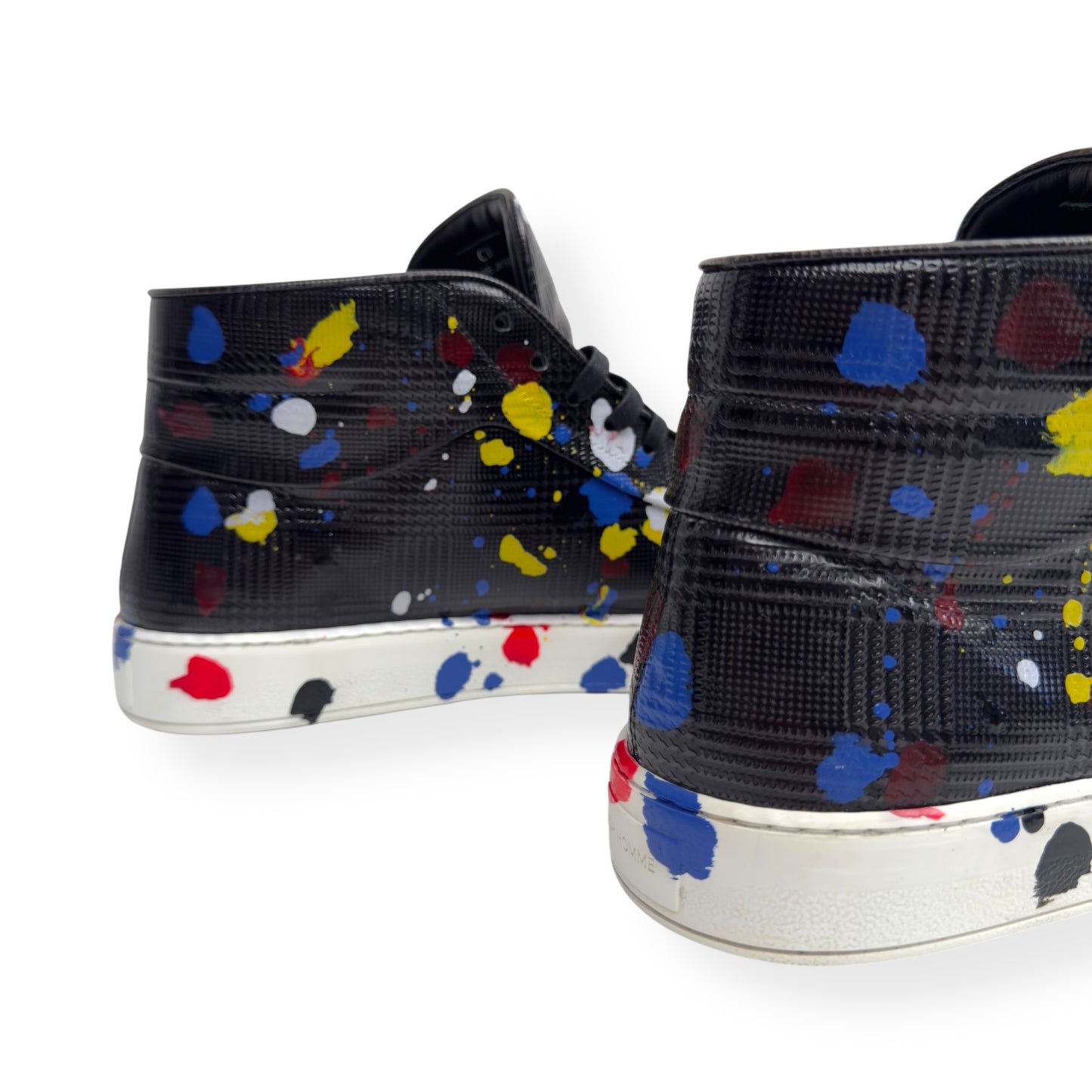 DIOR HOMME HIGH-TOP B06 PAINT SPLATTER SNEAKER BLACK UK8