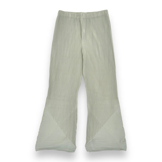 ISSEY MIYAKE HOMME PLISSÉ FLARED PLEATED TROUSERS GREEN L
