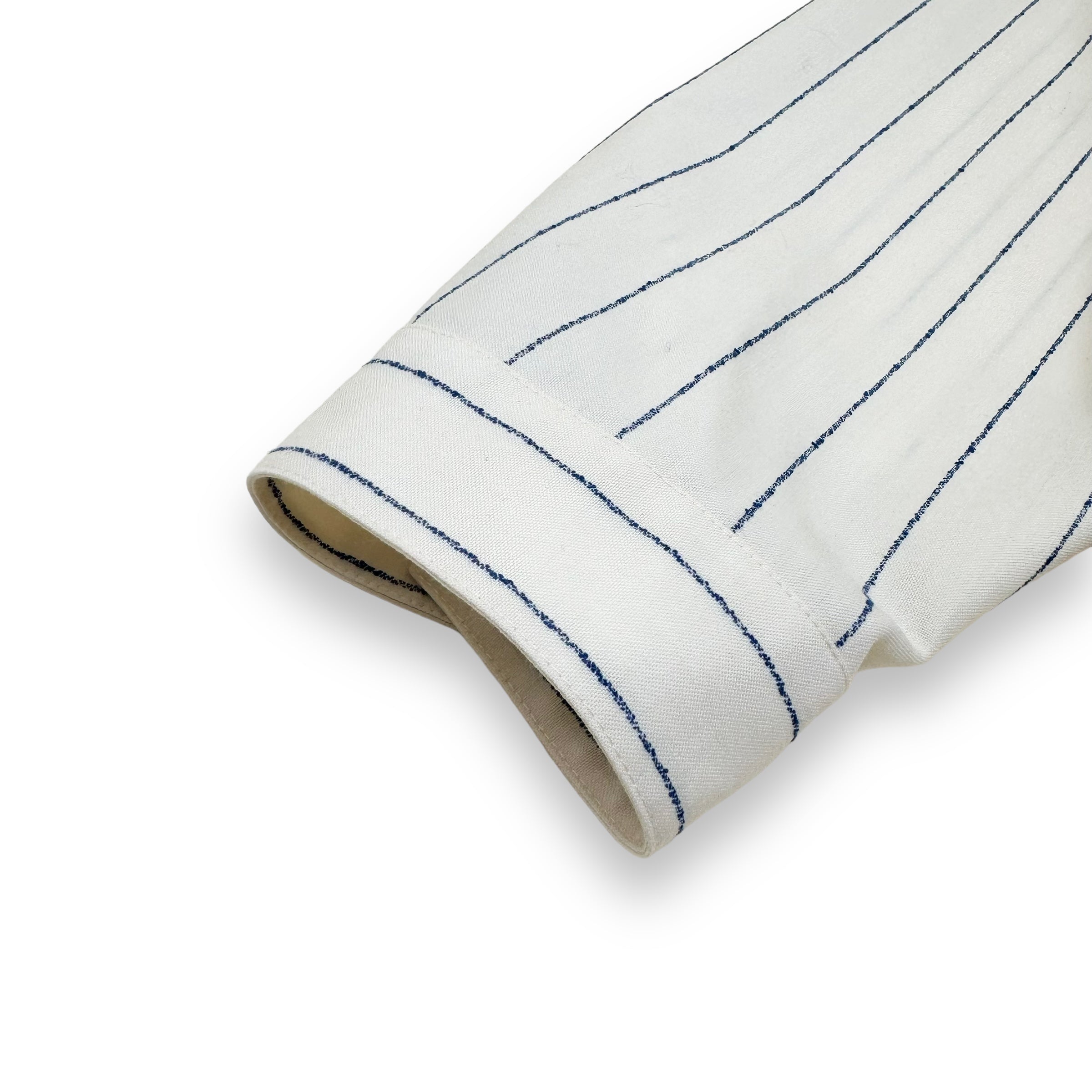 MARNI RELAXED PINSTRIPE LONG SLEEVE SHIRT NATURAL / BLUE L