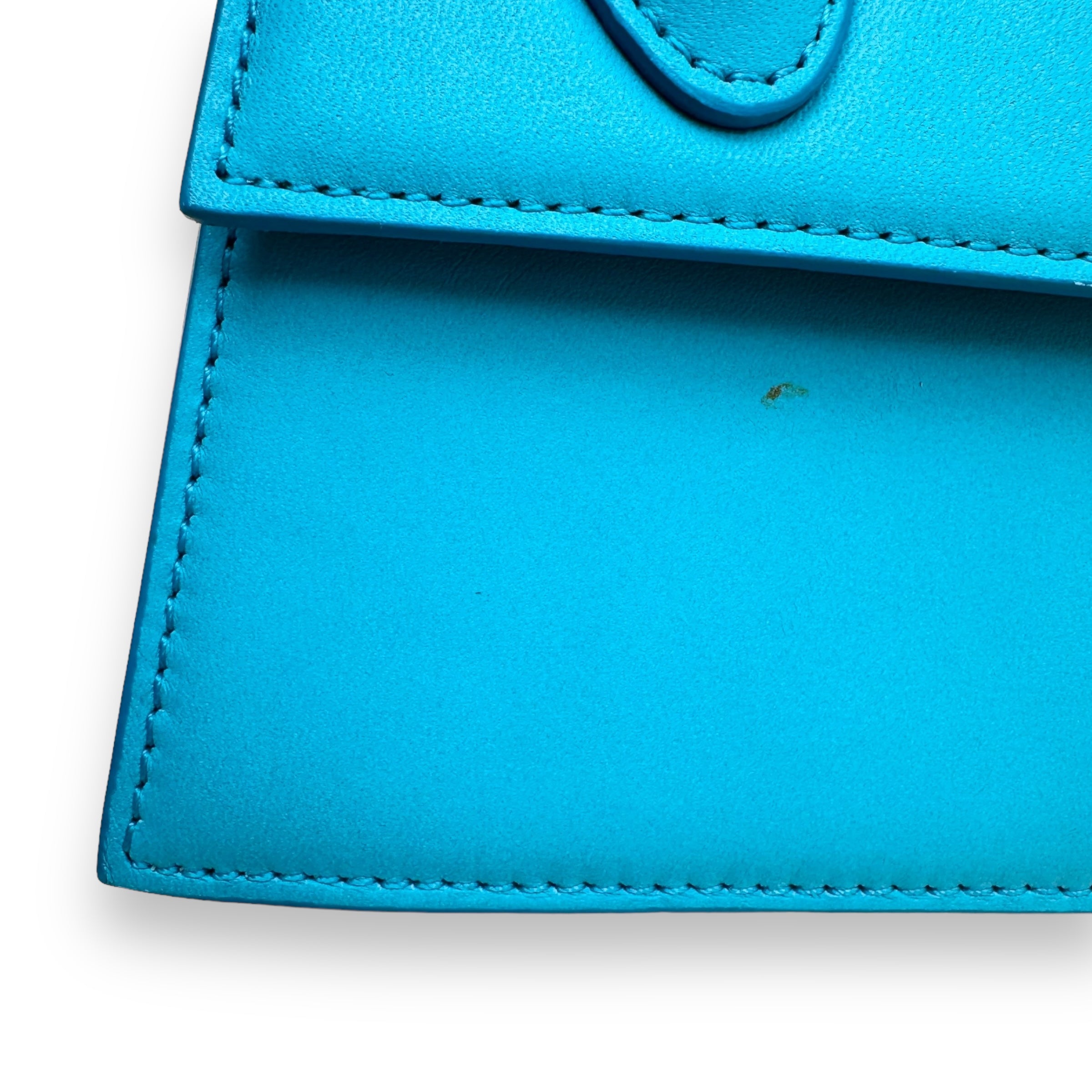 JACQUEMUS LE CHIQUITO MOYEN LEATHER BAG BLUE