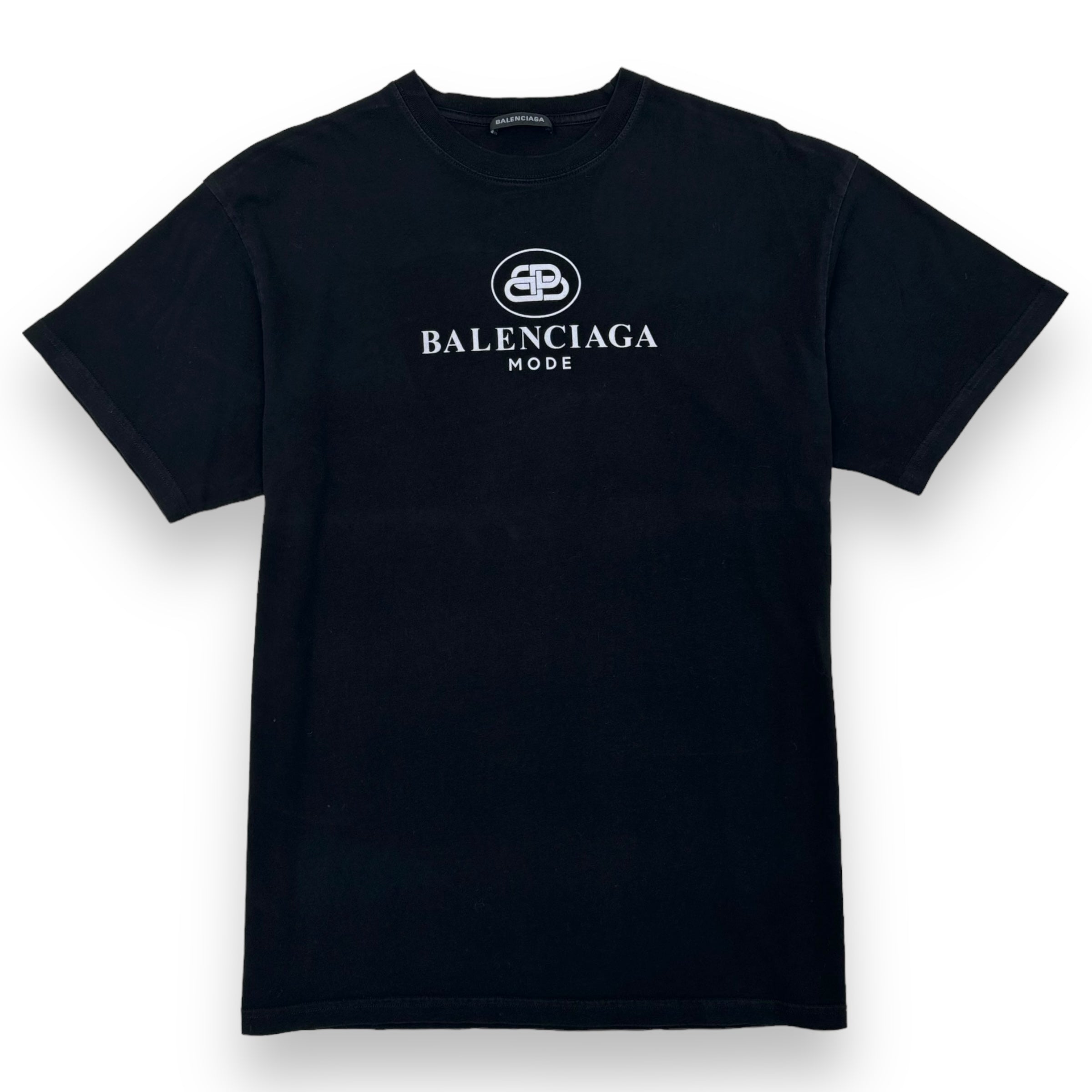 BALENCIAGA OVERSIZED INTERLOCK LOGO T-SHIRT BLACK XS