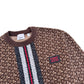 BURBERRY MONOGRAM STRIPE PRINT COTTON SWEATSHIRT BROWN M